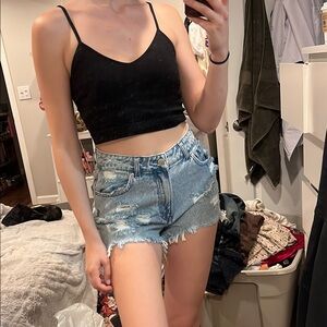 F21 Distressed Denim Shorts
